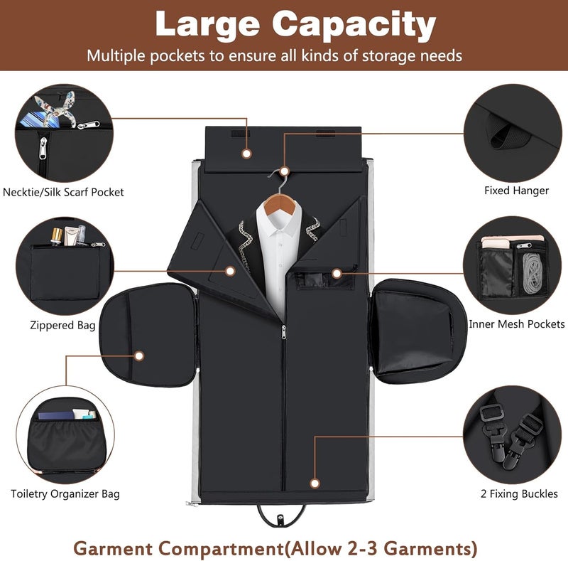 ITIEZY Garment Duffel Bag for Travel - Convertible Carry on Garment Duffel Travel Bag for Women Men Large Weekender Bag with Shoes Pouch 2 in 1 Hanging Suit Travel Duffel Bag 3pcs Set - Image 3